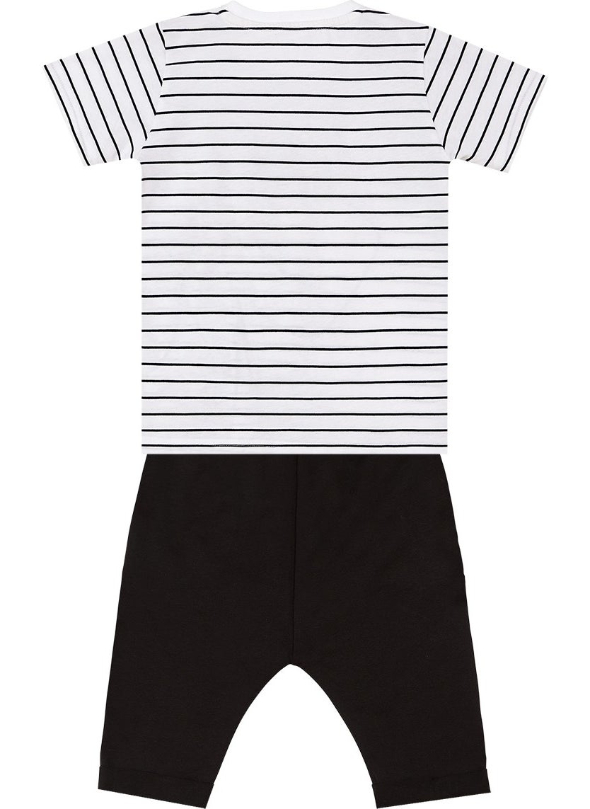 Cute Dino Boy T-Shirt Capri Shorts Set