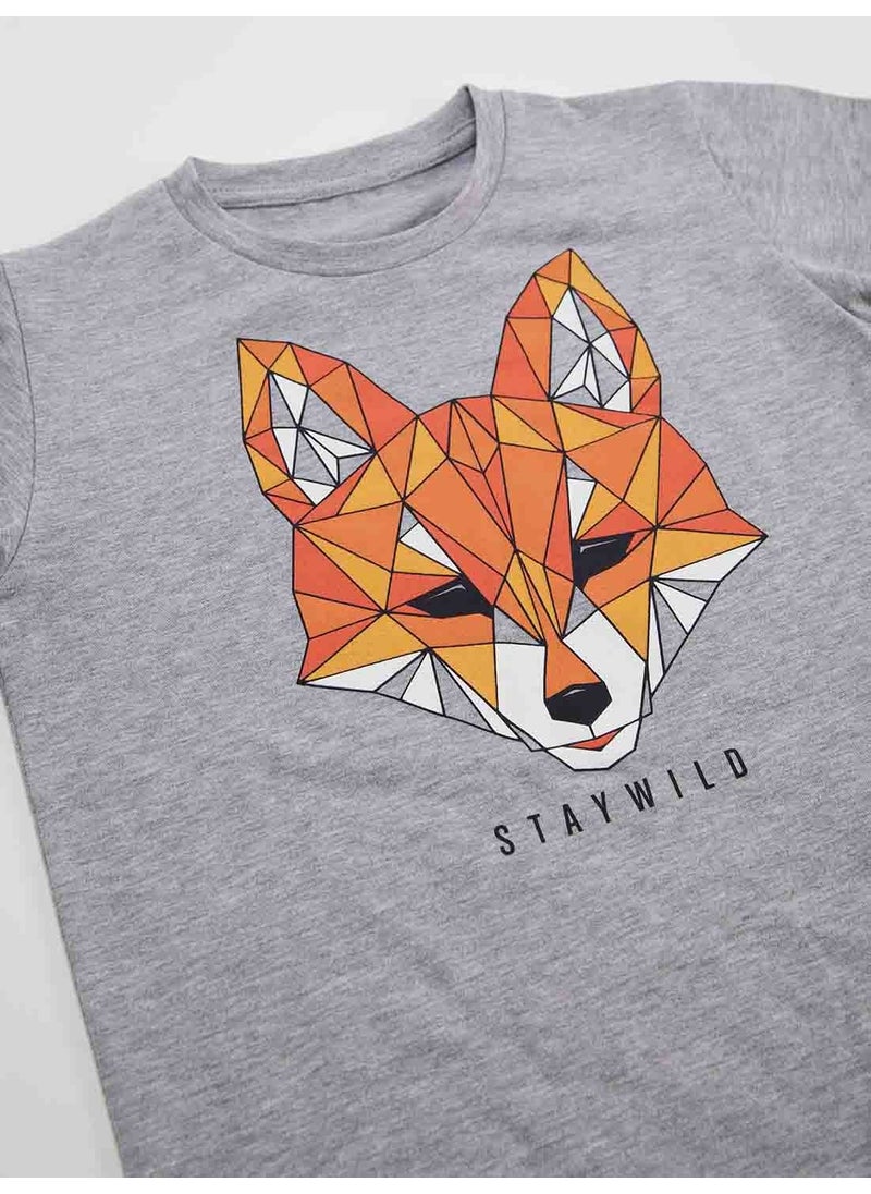 Geometric Fox Boy T-Shirt Trousers Set