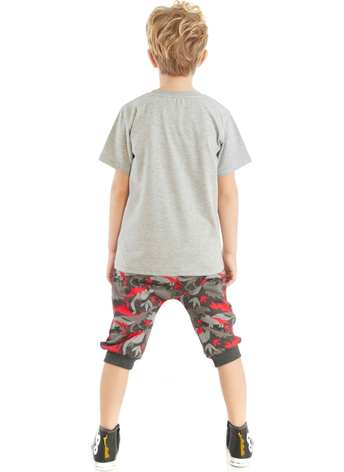Triceratops Boy T-shirt Capri Shorts Set