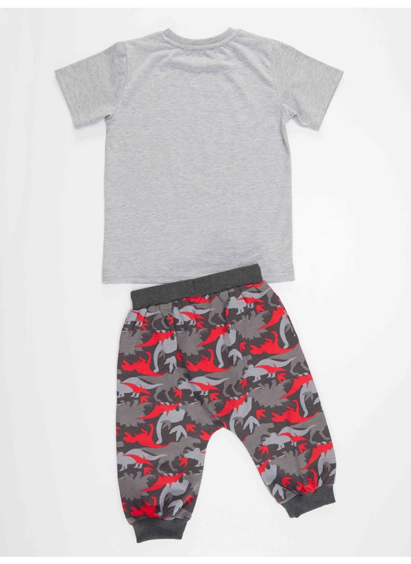 Triceratops Boy T-shirt Capri Shorts Set