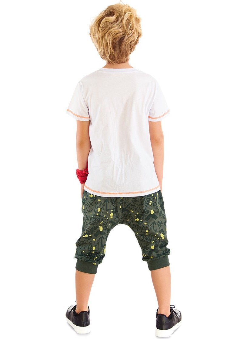 Skateboard Splash Boy T-Shirt Capri Set