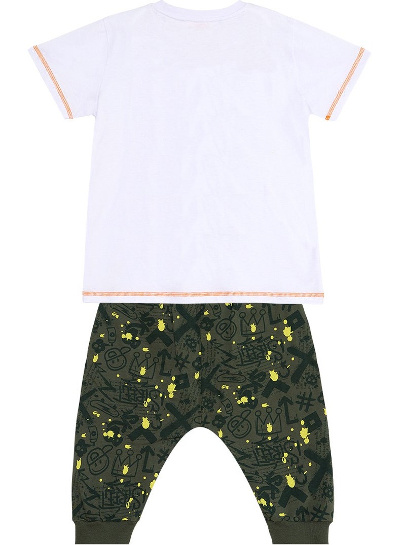 Skateboard Splash Boy T-Shirt Capri Set