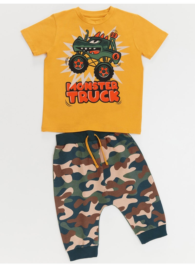 Monster Truck Boy T-shirt Capri Shorts Set