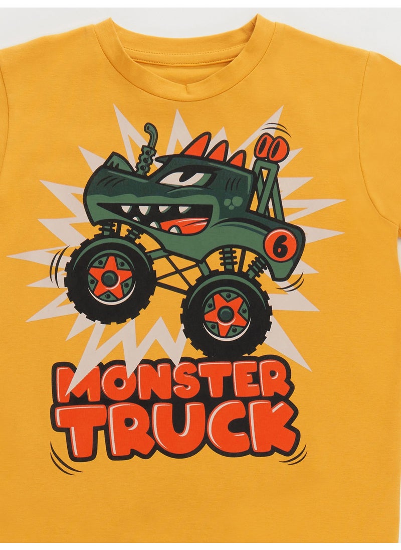 Monster Truck Boy T-shirt Capri Shorts Set