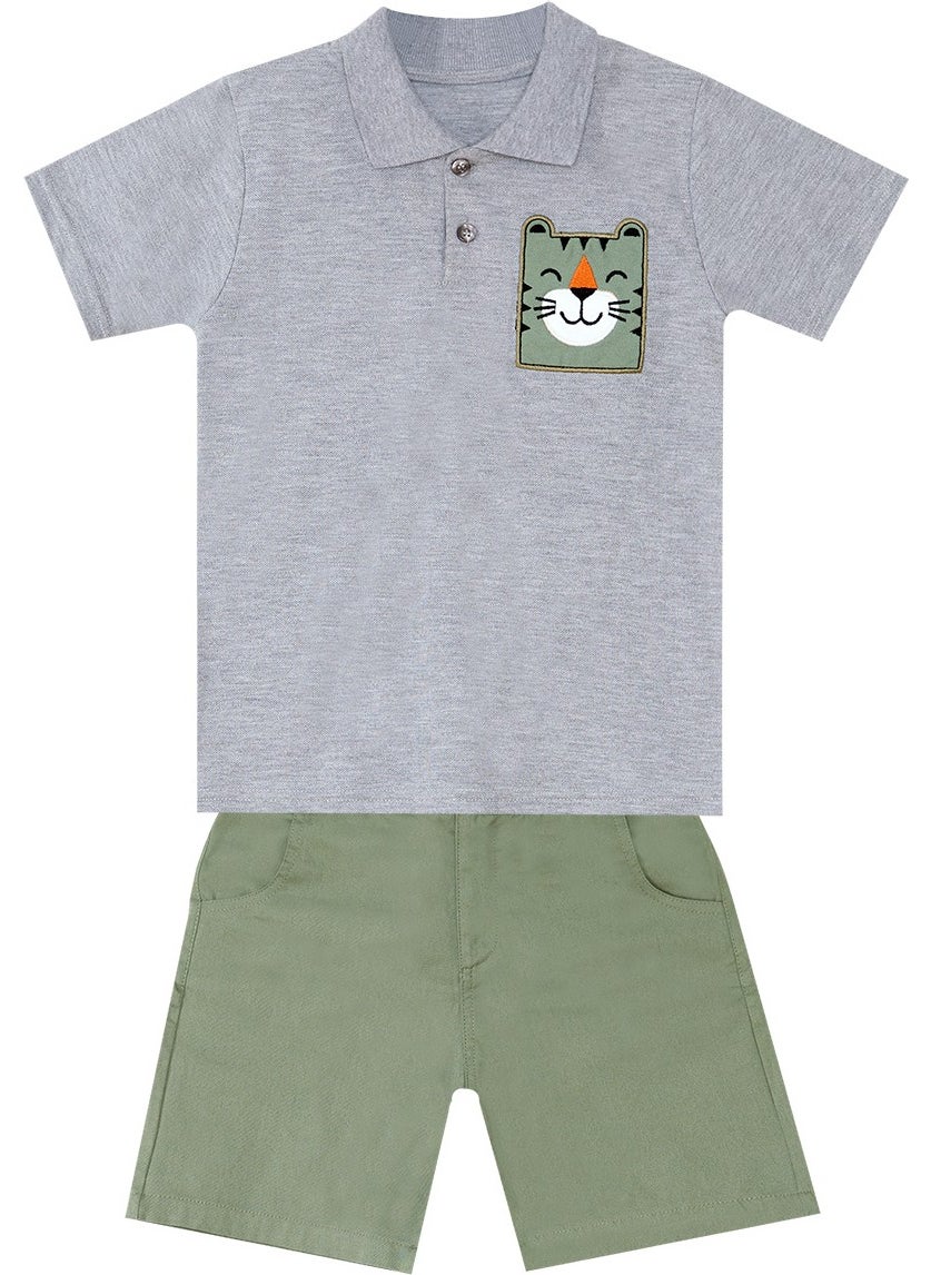 Kaplan Boy Polo Neck T-Shirt Shorts Set