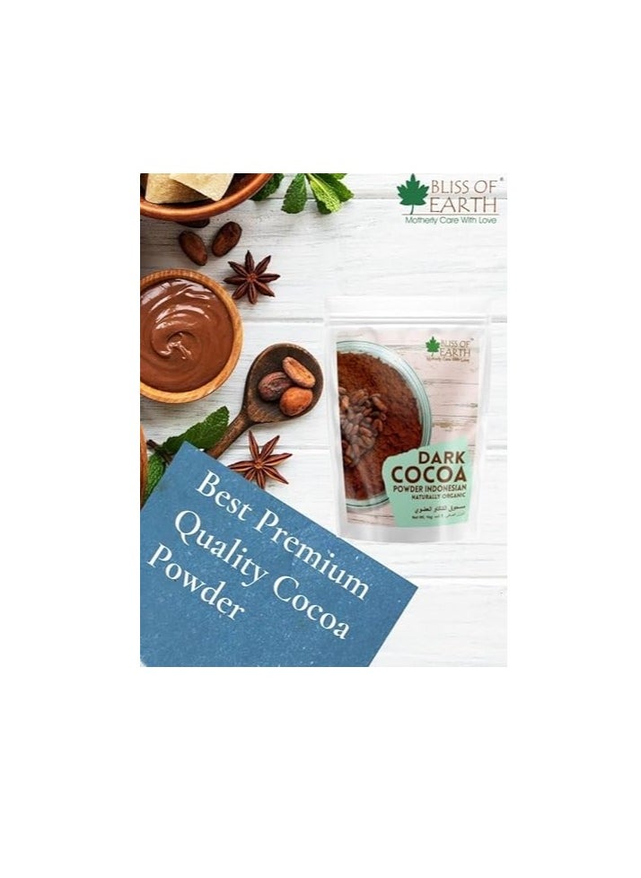 Naturally Organic Dark Cocoa Powder for Baking Chocolate Cake Cookies Chocolate Shake Unsweetened Cocoa 200GM Pack of 2