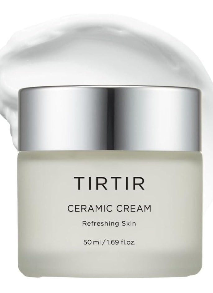 TIRTIR Ceramide Moisturizing Cream 50ml – Hydrating Korean Skincare with Shea Butter & Centella Asiatica – Nourishing Face Cream for Dry & Sensitive Skin, Glowing & Strengthened Skin Barrier