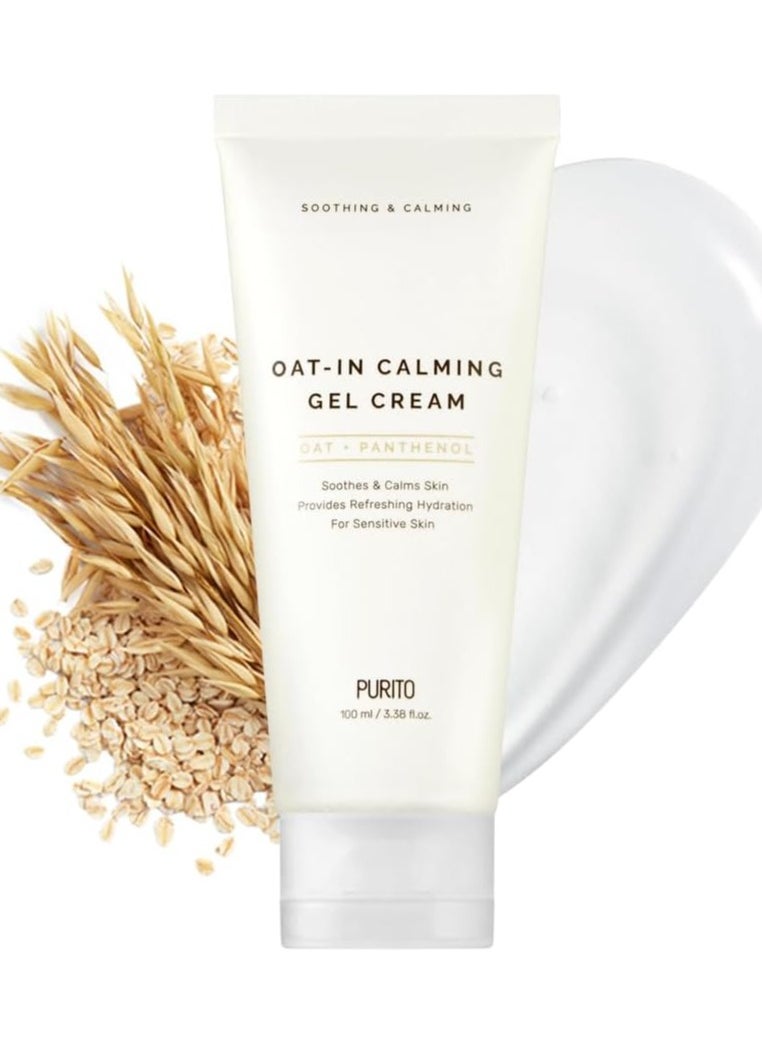 PURITO Seoul Oat-in Calming Gel Cream 100ml – Hydrating & Soothing Korean Skincare with Oat Extract for Sensitive Skin, Moisturizing Gel for Redness, Irritation & Inflammation Relief