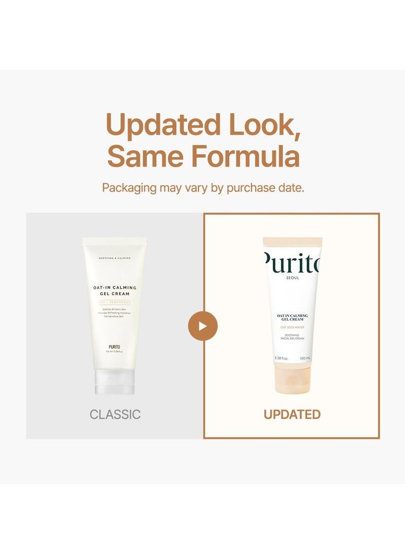 PURITO Seoul Oat-in Calming Gel Cream 100ml – Hydrating & Soothing Korean Skincare with Oat Extract for Sensitive Skin, Moisturizing Gel for Redness, Irritation & Inflammation Relief