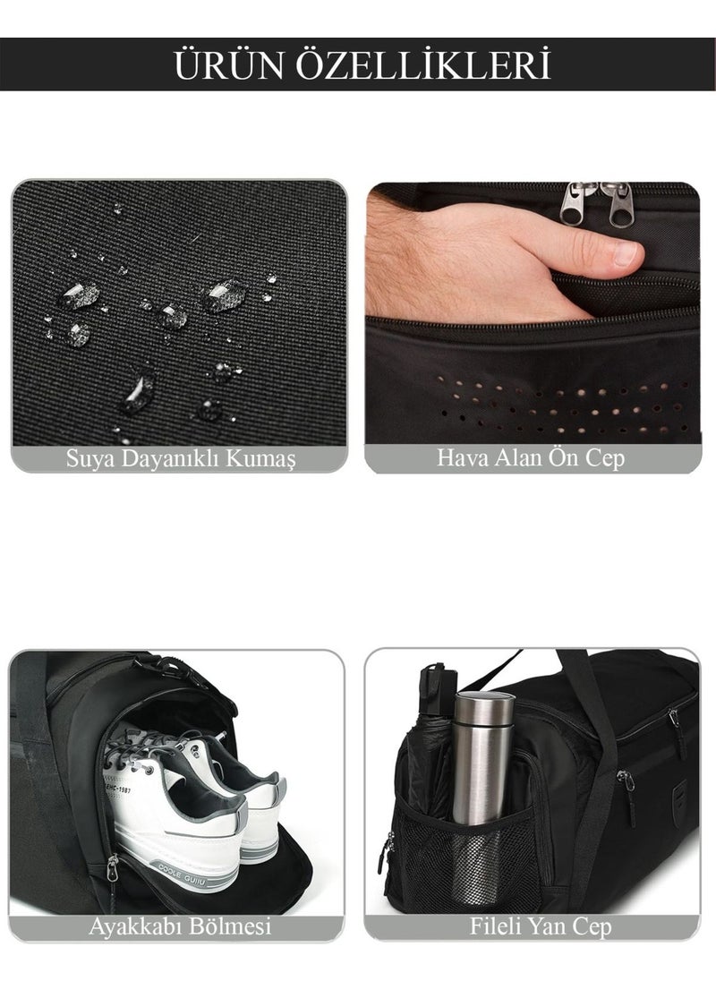 Front Pocket Long Strap Shoe Compartment Large Volume Gym Fitness Sports Bag Cabin Size