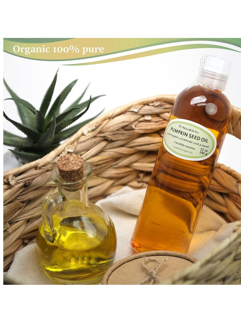Dr Adorable - 12 oz - Pumpkin Seed Oil Unrefined - Virgin 100% Pure Natural Premium Organic Cold Pressed