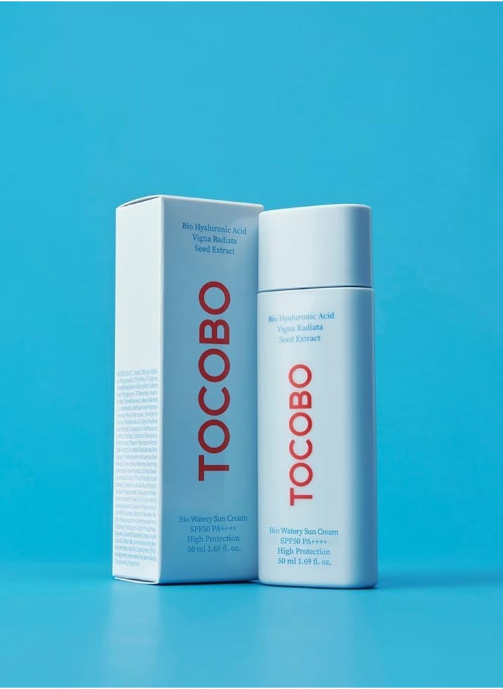 Tocobo Bio Watery Sun Cream SPF50+ PA++++ – Korean Sunscreen 50ml – Hydrating & Lightweight Face Sun Cream for Sensitive Skin – UV Protection & Non-Greasy Sun Cream for Oily & Dry Skin