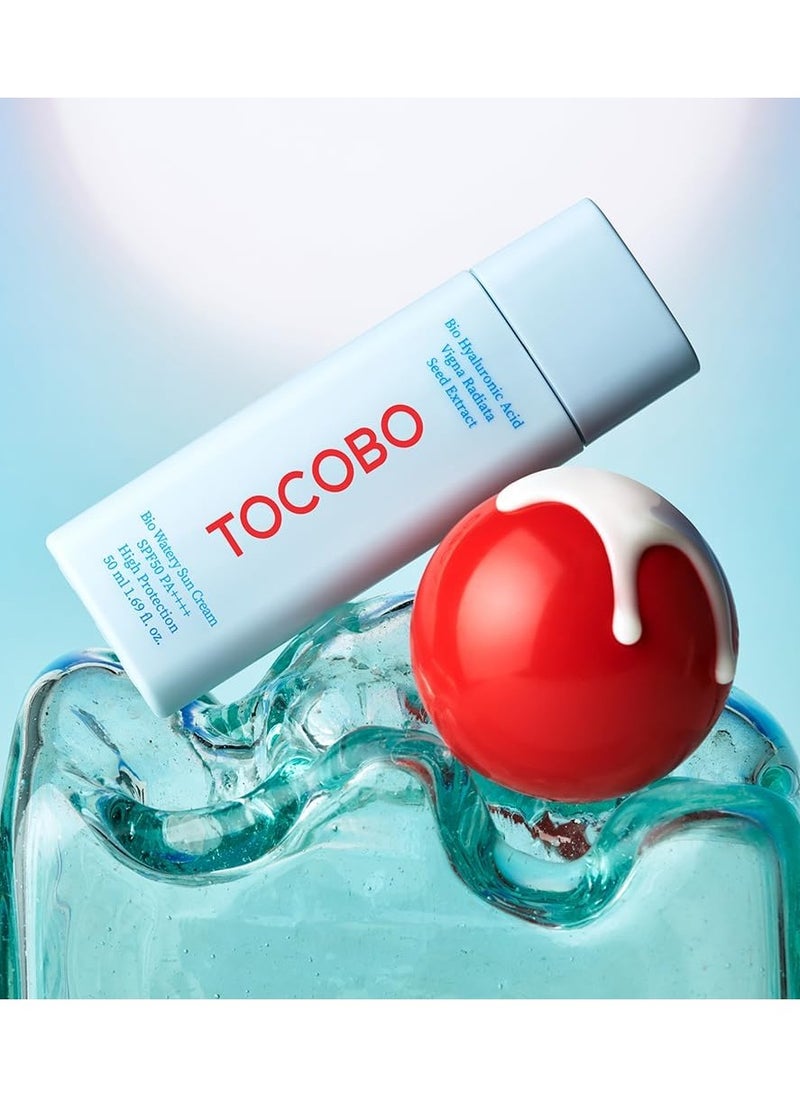 Tocobo Bio Watery Sun Cream SPF50+ PA++++ – Korean Sunscreen 50ml – Hydrating & Lightweight Face Sun Cream for Sensitive Skin – UV Protection & Non-Greasy Sun Cream for Oily & Dry Skin