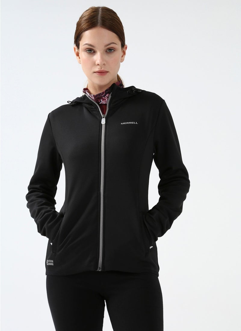 Black Women's Hooded Plain Sweatshirt M23SPARK Spark