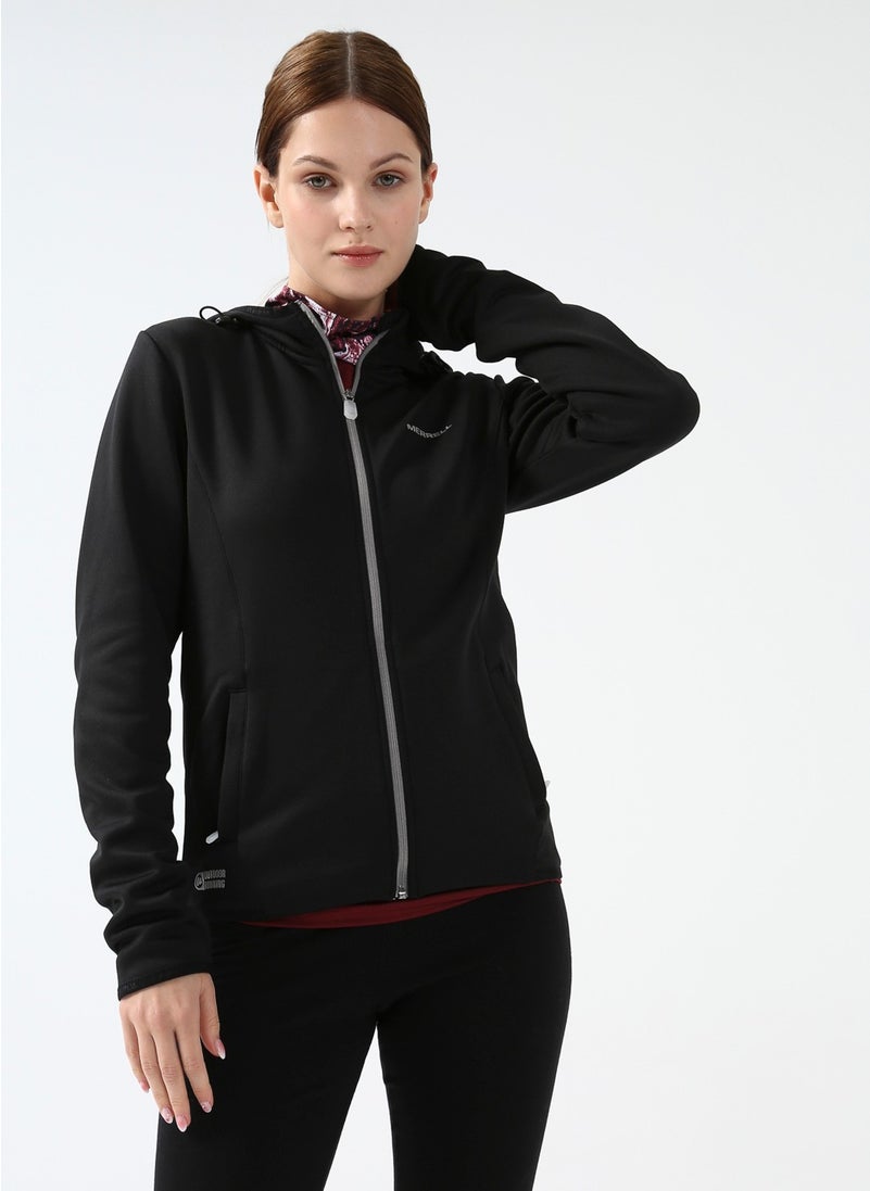 Black Women's Hooded Plain Sweatshirt M23SPARK Spark
