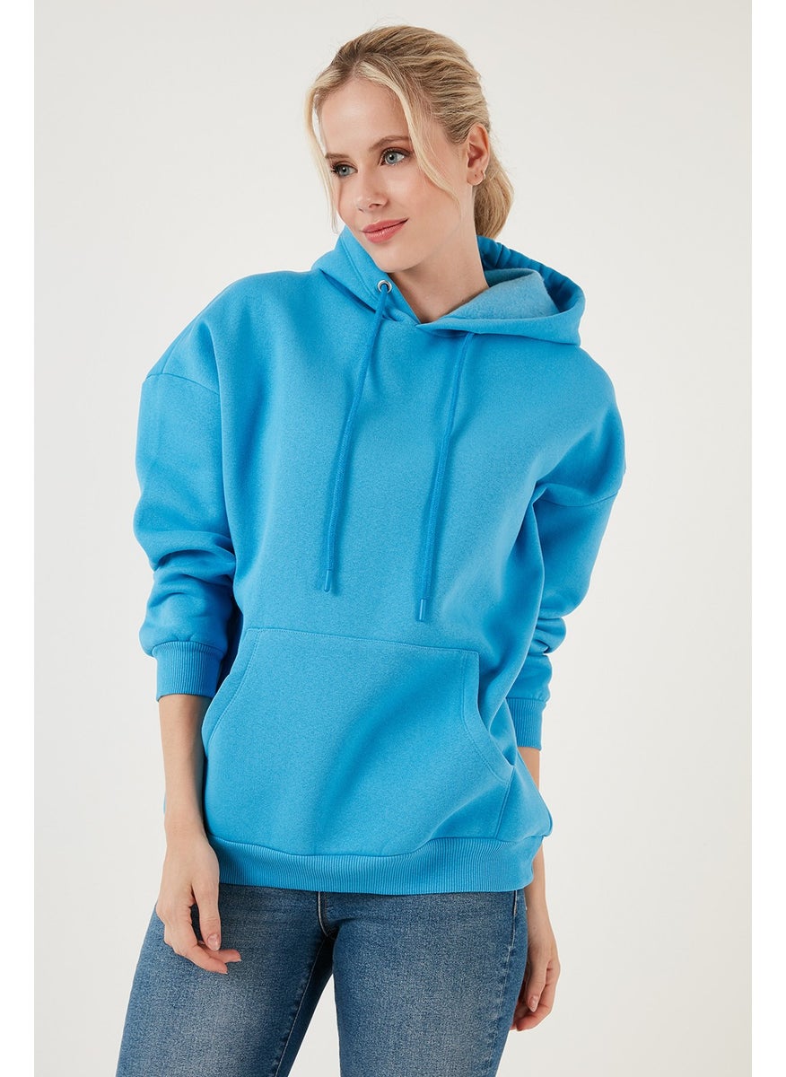Regular Fit Cotton Hooded Collar Rose Winter Sweat Women's SWEAT 5863854