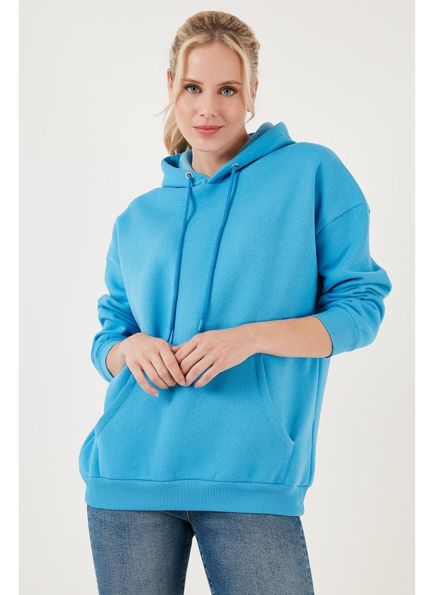 Regular Fit Cotton Hooded Collar Rose Winter Sweat Women's SWEAT 5863854