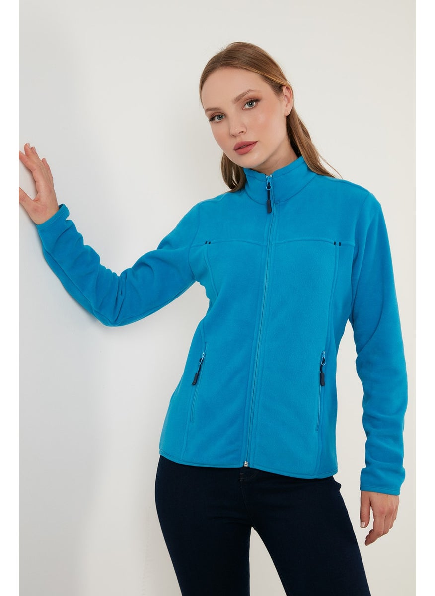 Slim Fit Anti-Pilling Non-Pilling Zippered Pocket Fleece Cardigan Women's POLAR 5907002