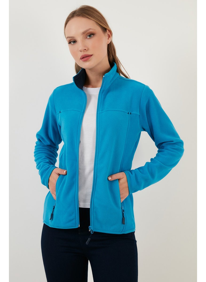 Slim Fit Anti-Pilling Non-Pilling Zippered Pocket Fleece Cardigan Women's POLAR 5907002