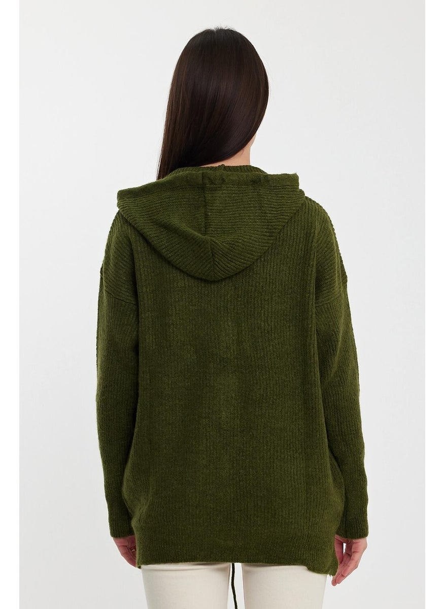 Hooded Zippered Knitwear CARDIGAN(A92409-S)