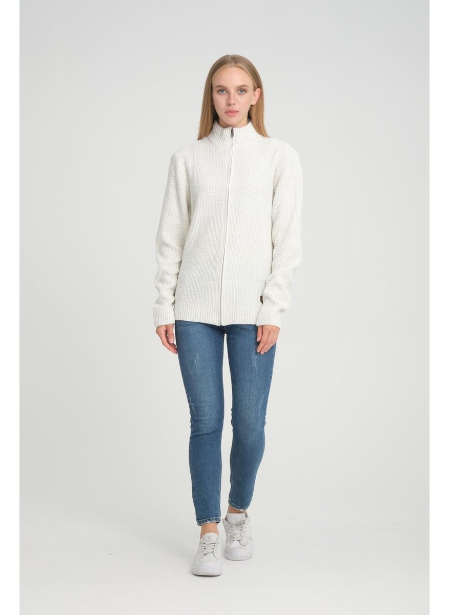 Alexandergardı Turtleneck Zippered Comfort Fit Knitwear Cardigan (E22-5714)