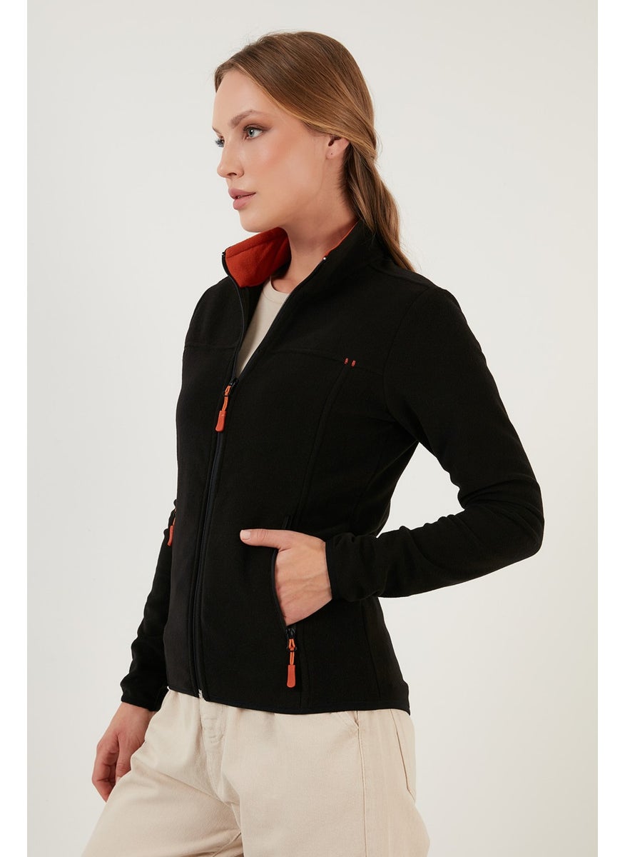Slim Fit Anti-Pilling Non-Pilling Zippered Pocket Fleece Cardigan Women's POLAR 5907002
