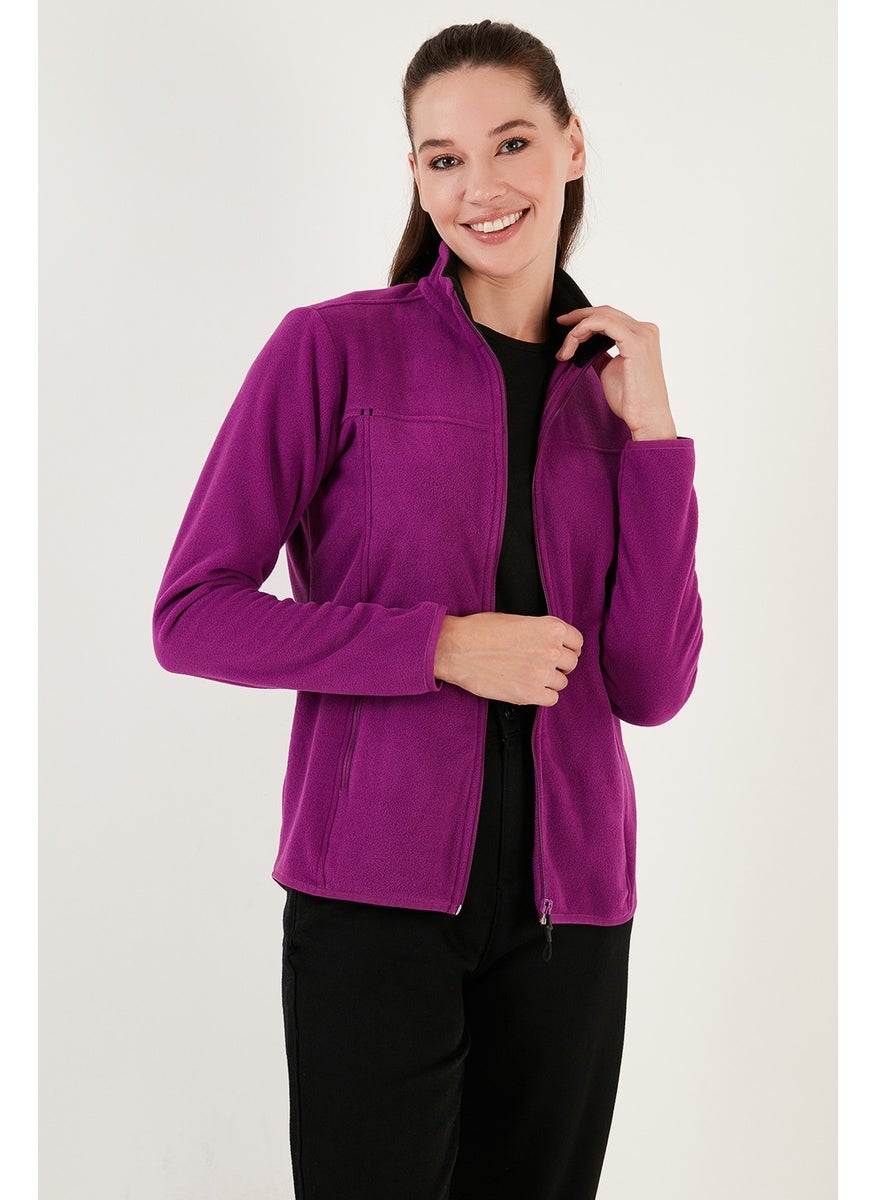 Slim Fit Anti-Pilling Non-Pilling Zippered Pocket Fleece Cardigan Women's POLAR 5907002
