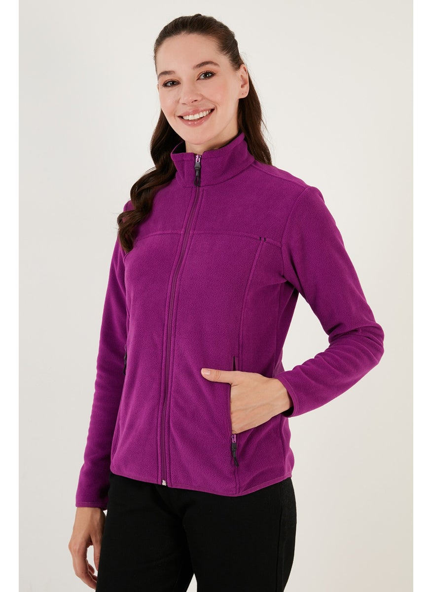 Slim Fit Anti-Pilling Non-Pilling Zippered Pocket Fleece Cardigan Women's POLAR 5907002