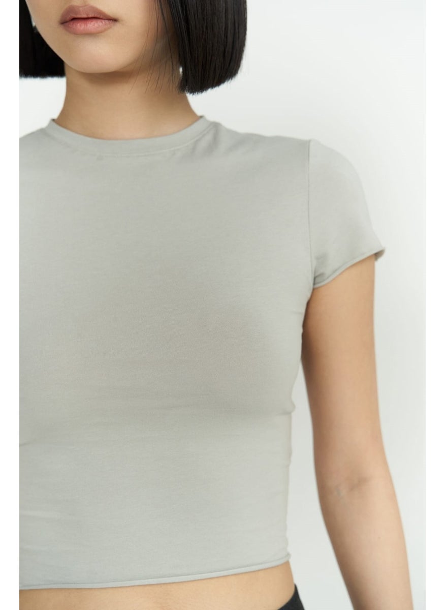Collection Toppin Smoke Combed Cotton Crop