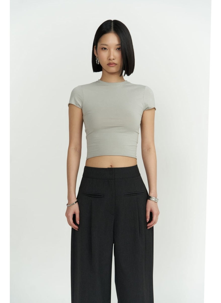 Collection Toppin Smoke Combed Cotton Crop