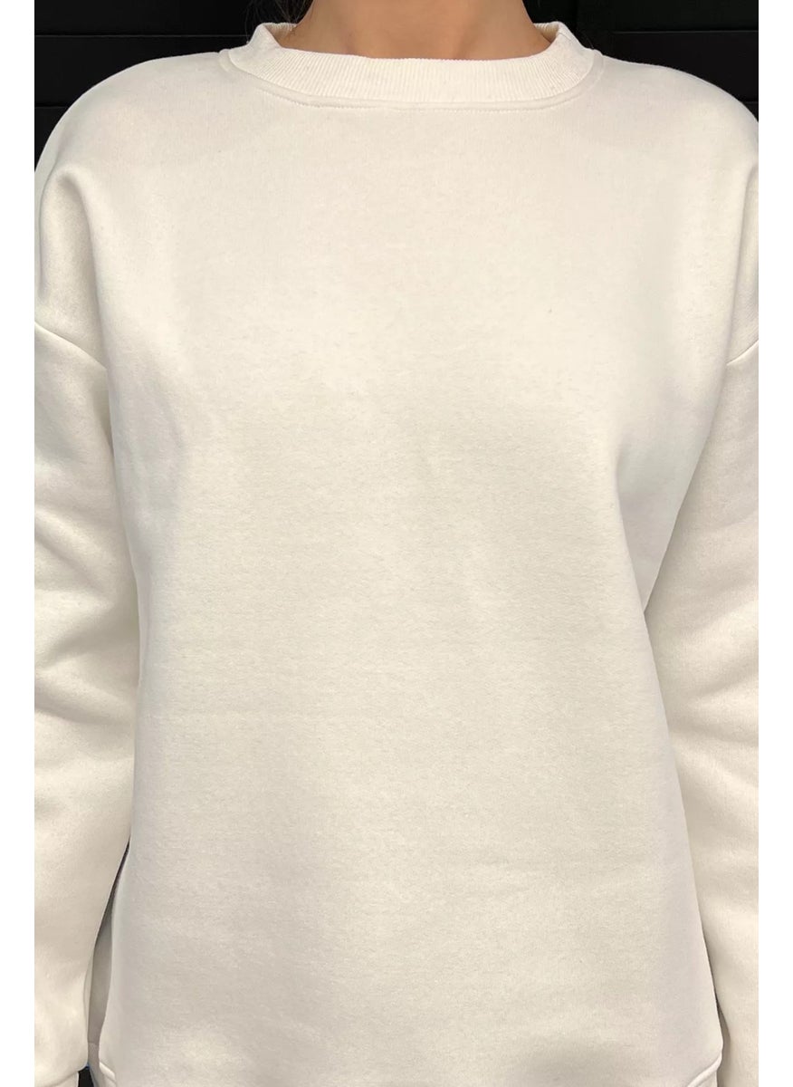 Women's Three Thread Raised Crew Neck Sweatshirt