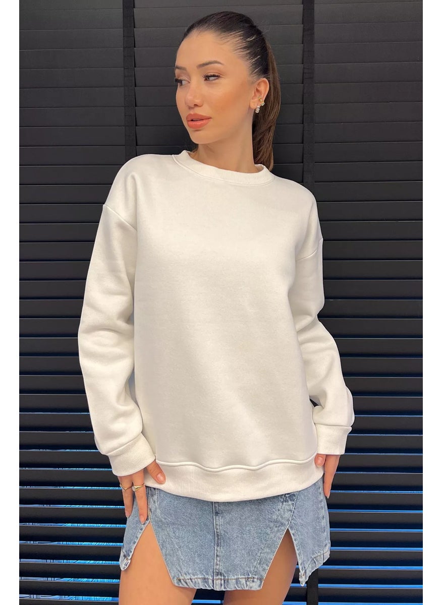 Women's Three Thread Raised Crew Neck Sweatshirt