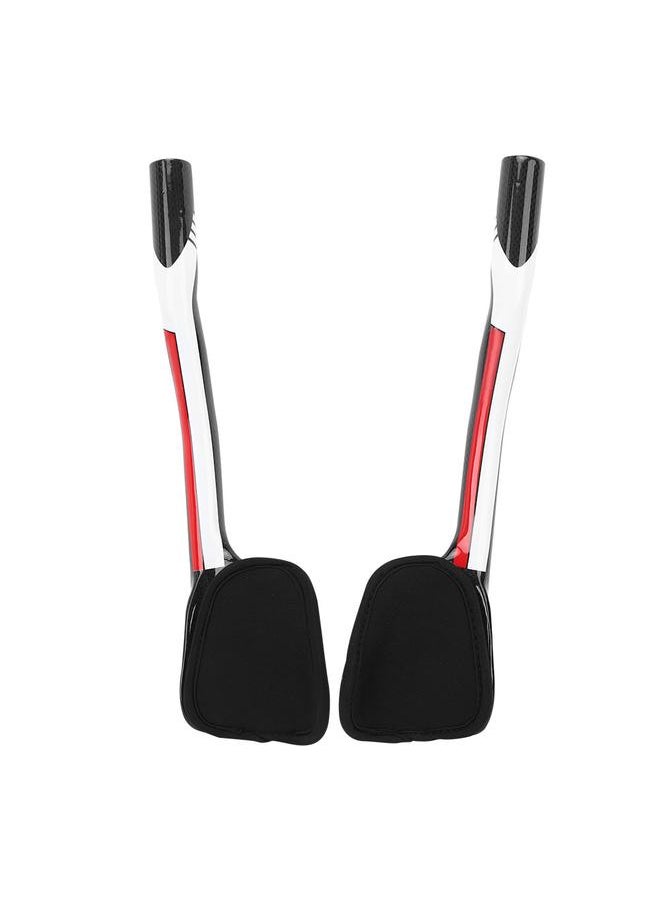 A Pair T800 Carbon Fiber Ergonomic Road Bicycle Bike Rest Handlebar Cycling AccessoriesRed