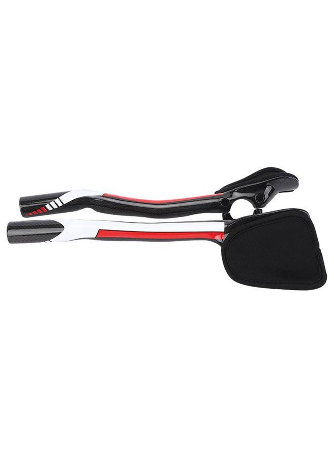 A Pair T800 Carbon Fiber Ergonomic Road Bicycle Bike Rest Handlebar Cycling AccessoriesRed