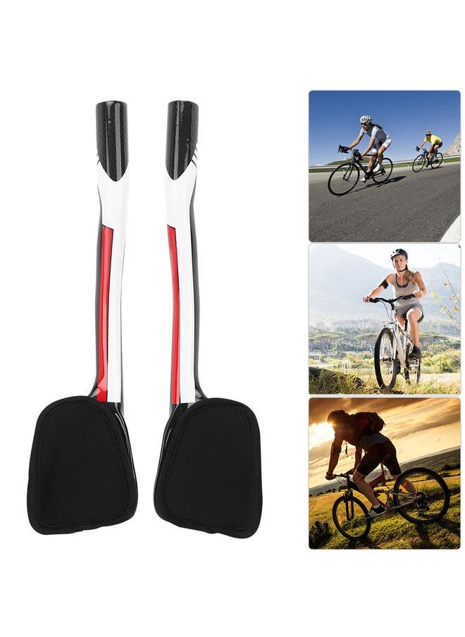 A Pair T800 Carbon Fiber Ergonomic Road Bicycle Bike Rest Handlebar Cycling AccessoriesRed