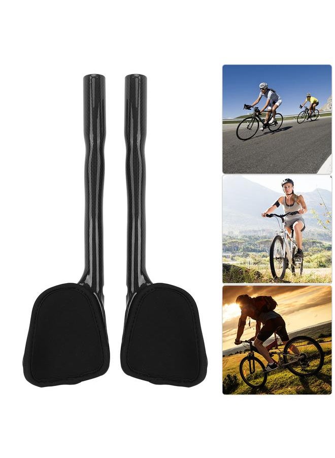 A Pair T800 Carbon Fiber Ergonomic Road Bicycle Bike Rest Handlebar Cycling AccessoriesBlack