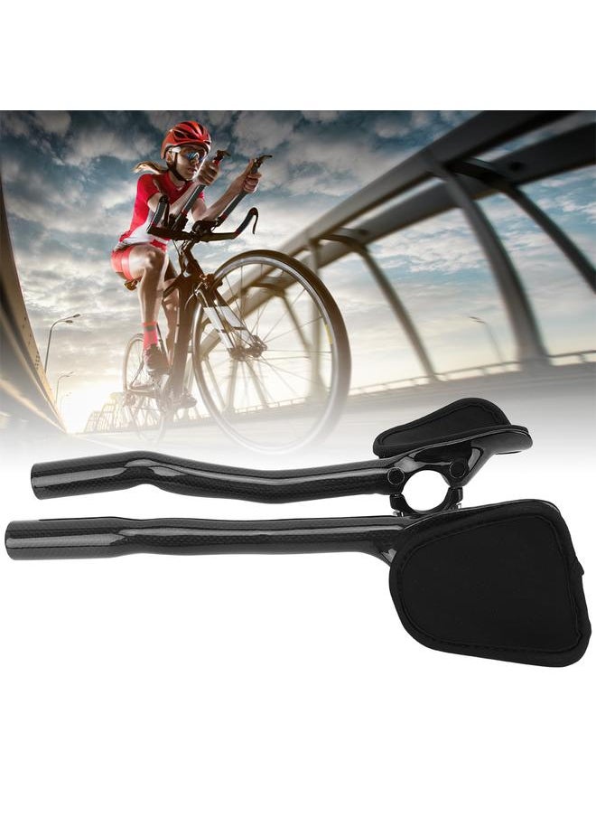 A Pair T800 Carbon Fiber Ergonomic Road Bicycle Bike Rest Handlebar Cycling AccessoriesBlack