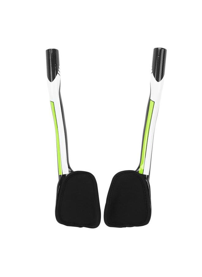 A Pair T800 Carbon Fiber Ergonomic Road Bicycle Bike Rest Handlebar Cycling AccessoriesGreen