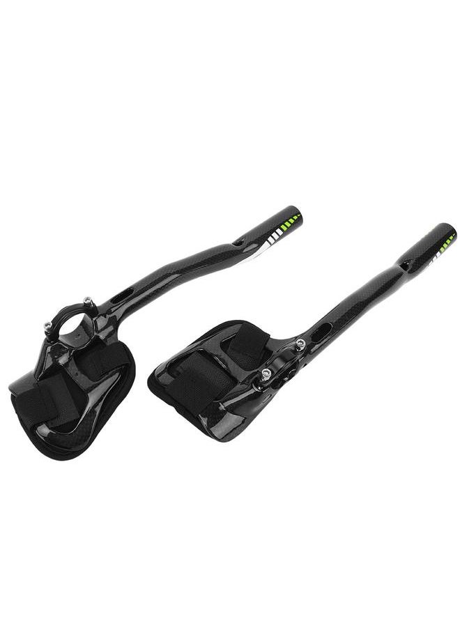 A Pair T800 Carbon Fiber Ergonomic Road Bicycle Bike Rest Handlebar Cycling AccessoriesGreen