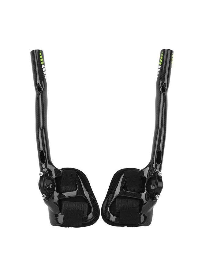 A Pair T800 Carbon Fiber Ergonomic Road Bicycle Bike Rest Handlebar Cycling AccessoriesGreen