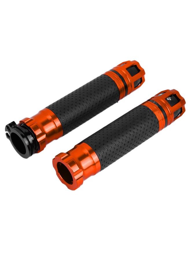 2Pcs Aluminium Alloy Universal Electrombile Anti slip Handle Handbar Accessory(orange)