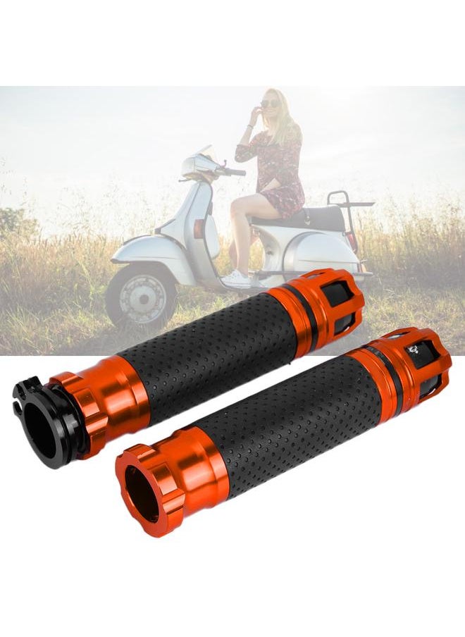 2Pcs Aluminium Alloy Universal Electrombile Anti slip Handle Handbar Accessory(orange)