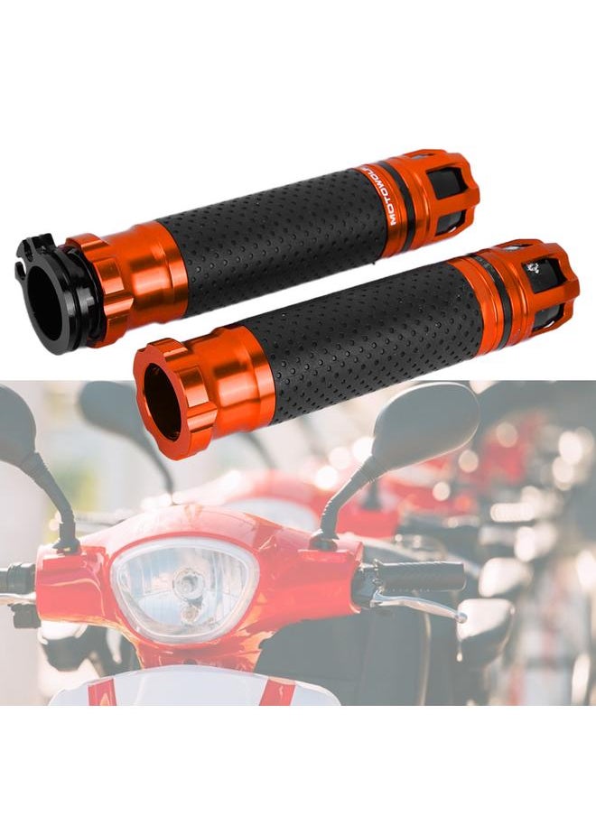 2Pcs Aluminium Alloy Universal Electrombile Anti slip Handle Handbar Accessory(orange)