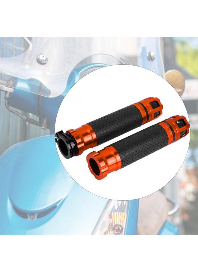 2Pcs Aluminium Alloy Universal Electrombile Anti slip Handle Handbar Accessory(orange)