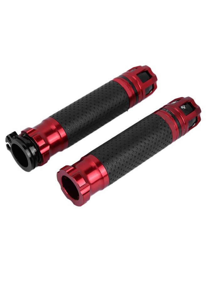 2Pcs Aluminium Alloy Universal Electrombile Anti slip Handle Handbar Accessory(red)