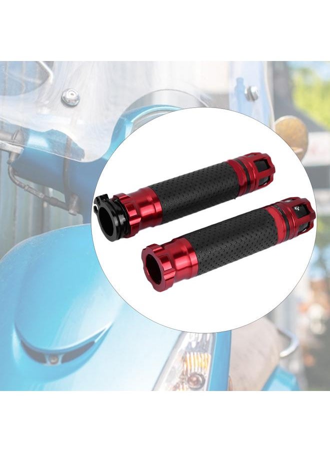 2Pcs Aluminium Alloy Universal Electrombile Anti slip Handle Handbar Accessory(red)