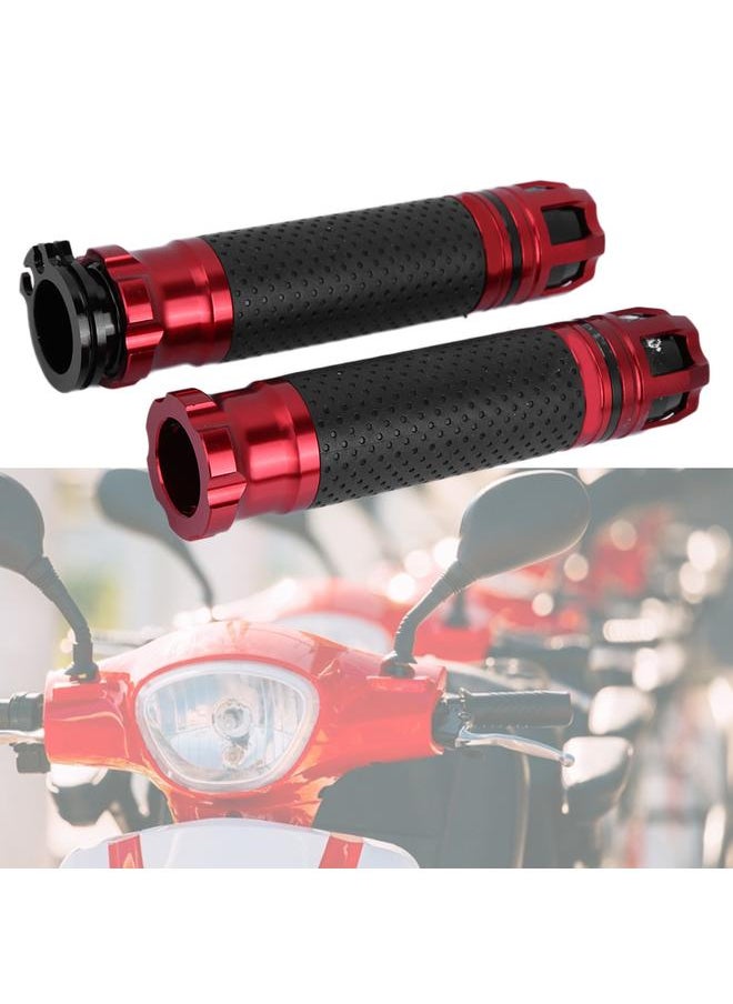 2Pcs Aluminium Alloy Universal Electrombile Anti slip Handle Handbar Accessory(red)