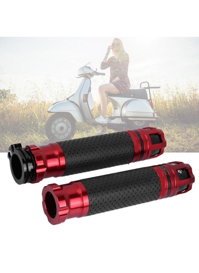 2Pcs Aluminium Alloy Universal Electrombile Anti slip Handle Handbar Accessory(red)