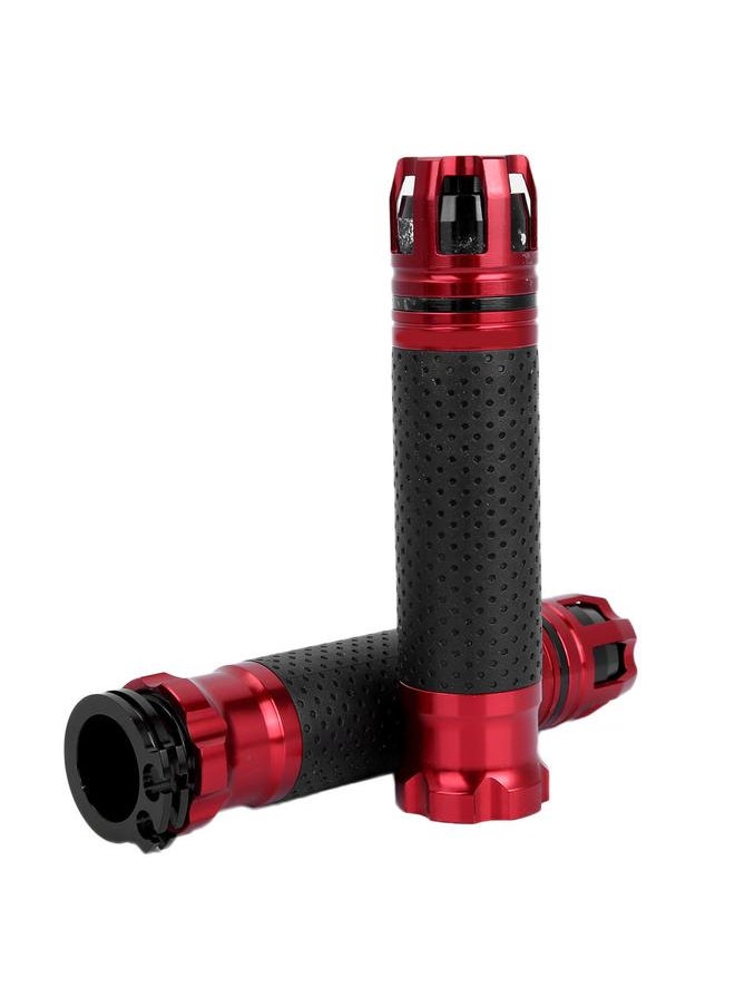 2Pcs Aluminium Alloy Universal Electrombile Anti slip Handle Handbar Accessory(red)