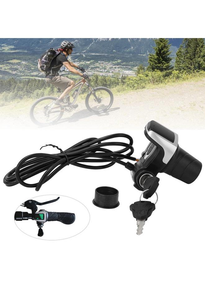 36V Electric Bike Bicycle Ebike Handlebar Twist Grip Throttle with LCD Display and Key Lock